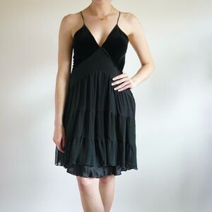 Vintage Bebe strappy v-neck backless midi dress